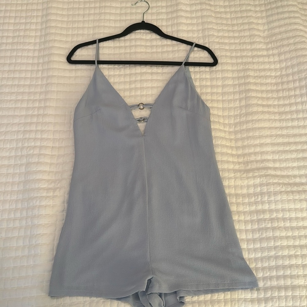 Baby blue, backless jumper (romper)